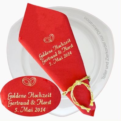 Servietten mit Namen personalisiert zu Geburtstag Taufe Hochzeit Feier