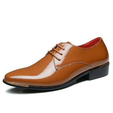 Herren Retro Schuhe Business Lack Spitz Schuhe Casual Schuhe