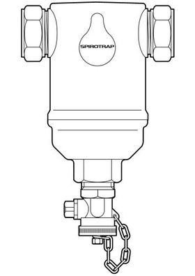Spirotech Schlammabscheider SpiroTrap 22 mm, 10 bar, 110 Grad AE022