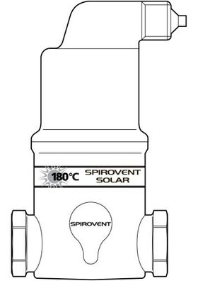 Spirotech Luftabscheider SpiroVent Solar AutoClose, 1 1/4" IG, 10 bar, 180 Grad AA125