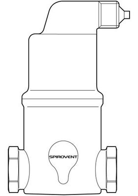 Spirotech Luftabscheider SpiroVent (Hohe Temp.) 1 1/4" IG, 10 bar, 180 Grad AA125/002