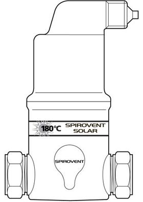 Spirotech Luftabscheider SpiroVent Solar AutoClose, 22 mm, 10 bar, 180 Grad AA022FBA0