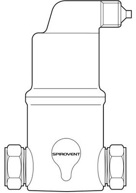 Spirotech Luftabscheider SpiroVent (Hohe Temp.) 22 mm, 10 bar, 180 Grad AA022/002