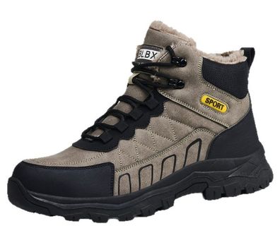 Herren Arbeitsschuhe Schneestiefel Warme Schuhe Stahlkappe Damen Pelz gefuttert