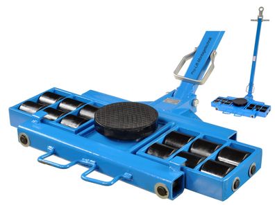 12t Lenkfahrwerk, Transportfahrwerk mit 1100mm Zugstange, Panzerrollen, 00415