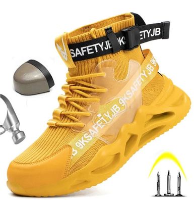 Neu Herren Damen Leicht Arbeitsschuhe Atmungsaktiv Stahlkappe Sicherheitsschuhe