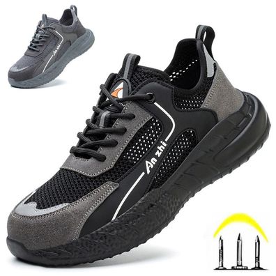 Herren Sicherheitsschuhe Damen Atmungsaktive Mesh Leichte Stahlkap Arbeitsschuhe