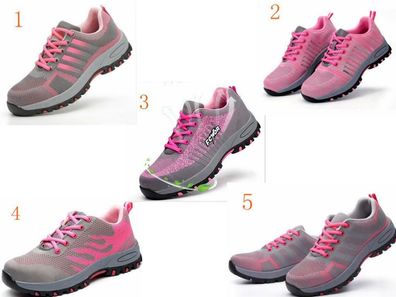 Damen Rosa Arbeitsschuhe Sicherheitsschuhe Halbschuhe Atmungsaktiv Stahlkappe