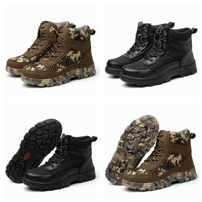 Herren Damen Sicherheitsschuhe Arbeitsschuhe Stahlkappe Kampfarmee Stiefel 3516