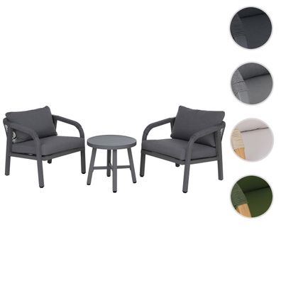 Aluminium Lounge-Set HWC-P82, Gartengarnitur Stuhl Tisch, Stoff (220g/m²)