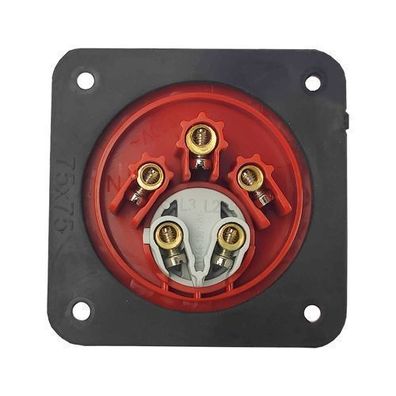 CEE Einbaustecker mit Phasenwender gerade 5P 16A 400V IP44 75x75