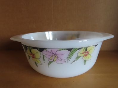 Auflaufform Mikrowellengeschirr OHNE Deckel rund Blumen ca. 18,5 cm Ø