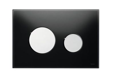 TECEloop WC-Betaetigungsplatte Zweimengen Glas schw. glzd. Tasten Chr. glzd. 9240656