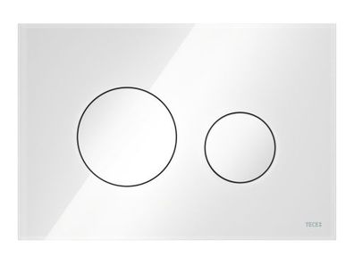 TECEloop WC-Betaetigungsplatte Zweimengen Glas weiss glzd. Tasten weiss glzd. 9240650