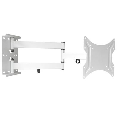 Weiße TV Fernseher Monitor Wandhalterung bis 65 cm ausziehbar