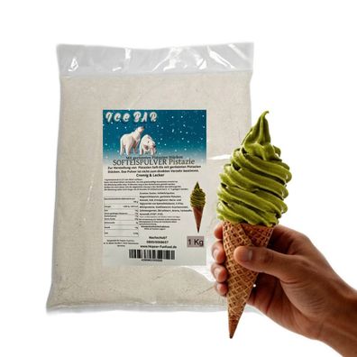 IceBär Softeis Pulver Pistazie gesalzen 1 kg für Softeismaschine 1:2,5