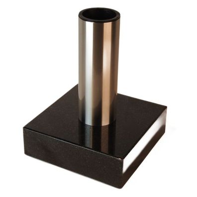 Grabvase "Tube" aus Edelstahl mit Sockel