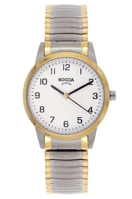Boccia Damen-Armbanduhr Titan mit Zugband Bicolor 3328-04