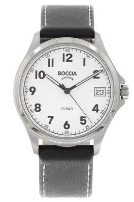 Boccia Herrenuhr Quarz Titan Schwarz 10 bar 3678-01