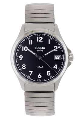 Boccia Quarzuhr für Herren mit Zugband Titan 10 bar 3678-02