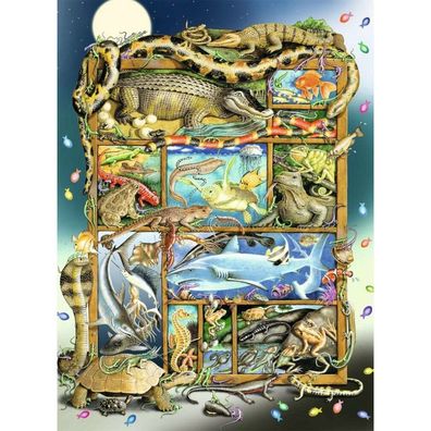 Puzzle "Reptilien im Regal", 200 Teile