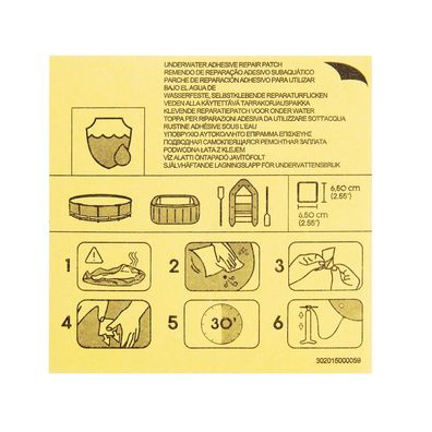 Wasserfeste selbstklebende Reparaturflicken 6,5 x 6,5 cm, 10 Stück