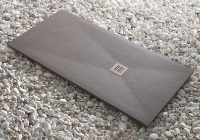 XXL Duschwanne Übergröße 9 Farben Steinoptik flache Duschtasse Mineralguss