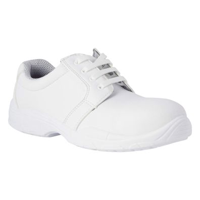 REPOSA Arbeitsschuhe Clogs mit Schutzkappe Schnérung Weiß Größe 39 EU