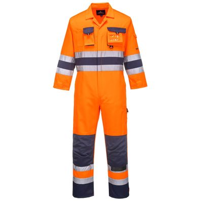 Portwest TX55 Herren Hi-Vis Overall Reflex Sicherheitsklasse 3 Orange Navy L