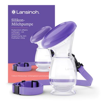 Lansinoh Silikon Milchpumpe und Muttermilchauffänger weich transparent