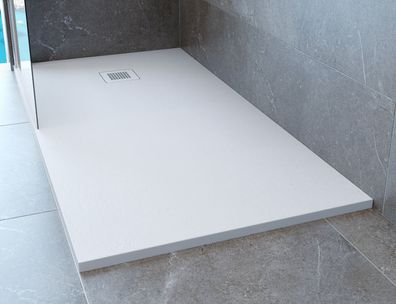 Design Duschtasse Duschwanne flach 3cm Mineralguss Größe, Farbe, Zubehör wählbar