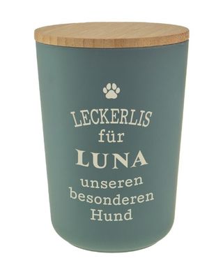 Personalisierte Futterdose, Vorratsdose , Leckerlidose- Luna
