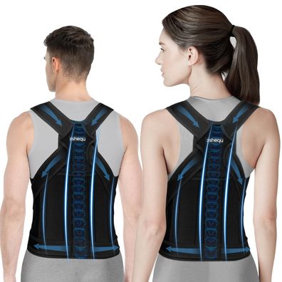 zshequ Récken Geradehalter Haltungskorrektur Réckenstétzgértel Schwarz Größe S