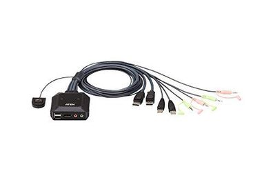ATEN CS22DP 2-Port USB DisplayPort KVM Switch schwarz