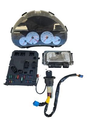 Peugeot 206 1.6 16V Motorsteuergerät Schloß Satz 9648482980 0261208101 Mar26