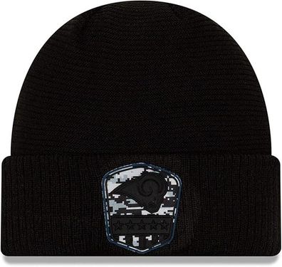 NFL Los Angeles Rams Salute to Service 2019 Sideline Beanie Mütze NewEra 193650205960