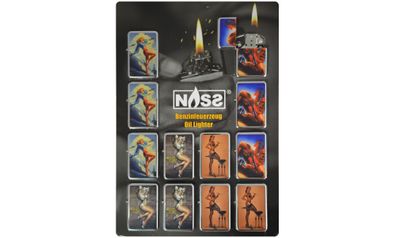 Benzin-Feuerzeug "Pin Up II" 12er Stand-Display