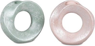 Formano 1 Stueck Vase m. Loch 21 cm Springtime aus Keramik in rosa oder gruen