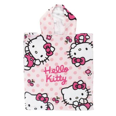Hello Kitty Badeponcho für Kinder Hochwertiger Frottee aus Mikrofaser