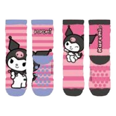 Hello Kitty Kuromi 2er Pack Kinder Socken flauschig Anti Rutsch mehrfarbig