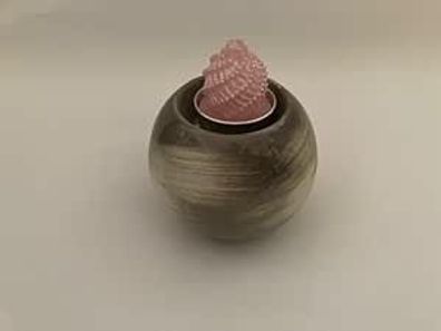 Dekorative Kugelleuchter Stone-Creme-aus Keramik - Lieferung ohne Teelicht 8x9cm