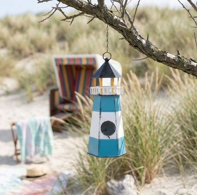 Deko-Vogelhaus "Leuchtturm" - Maritimer Futterplatz zum Aufhängen