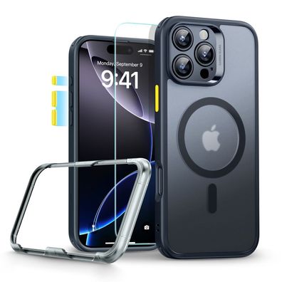 ESR Classic Pro Set Halolock magnetisch Hülle Kompatibel mit iPhone 16 Pro Schwarz
