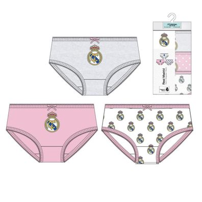 Real Madrid Baumwolle Unterwäsche für Mädchen Fußball Unterhosen 3er Pack