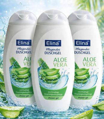 3x300ml Elina Pflegendes Duschgel Aloe Vera Feuchtigkeitspflege Shower Gel