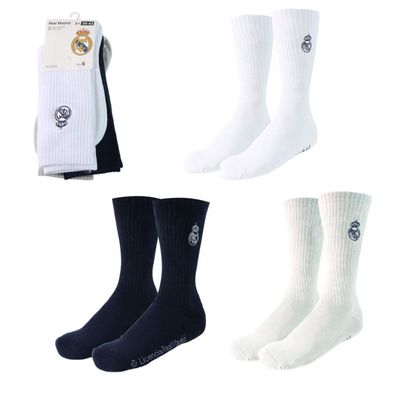 Real Madrid Herren Socken 3er Pack Baumwollsocken Freizeit Lifestyle