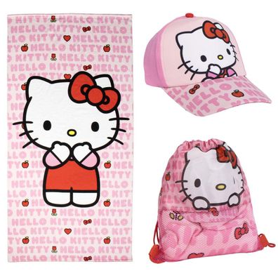 Hello Kitty Handtuch-Set – Kinderhandtücher im praktischen Beutel