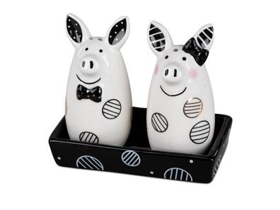 Witziges Streuer set / /alz+Pfefferset als Schweinchenpaar ca. 10x11cm aus Keramik