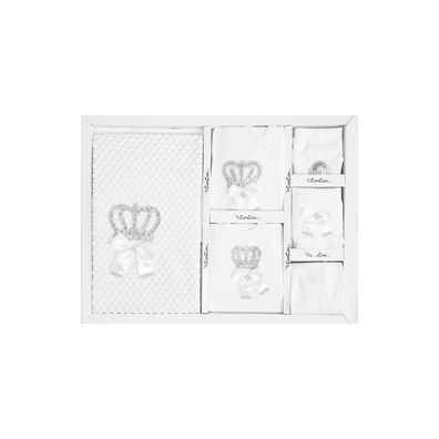 Krone Baby Erstausstattungspaket 10-teilig aus 100% Baumwolle - Neugeborenen Set