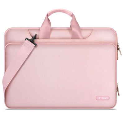 Tech-Protect Pocket Laptoptasche 15–16 Zoll mit Schultergurt und 360° Schutz – Rosa
